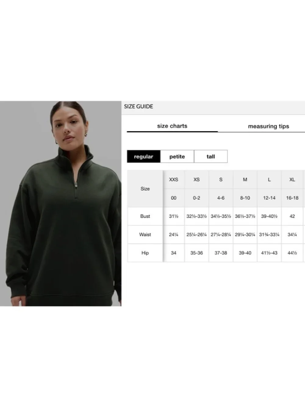 New Athleta M Forever Fleece 1/4 Zip Sweatshirt Elm Green Medium